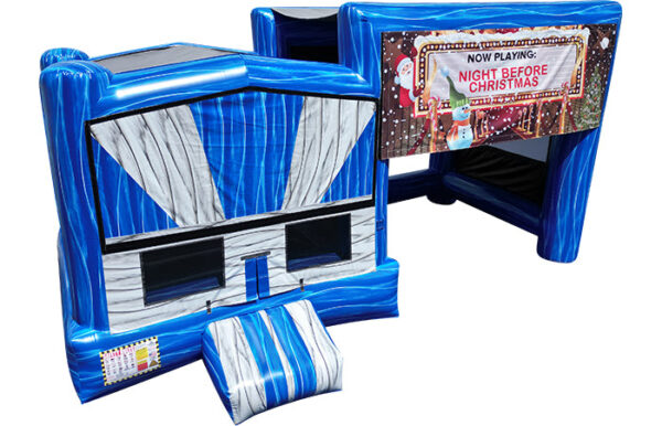 Canopy Bounce House with Projector Screen - Blue Marble - Image 4