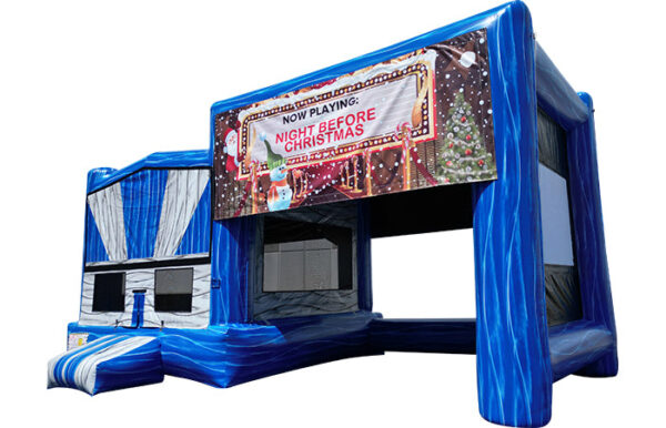 Canopy Bounce House with Projector Screen - Blue Marble - Image 5