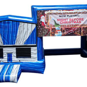 Canopy Bounce House with Projector Screen - Blue Marble