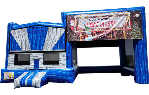 Canopy Bounce House with Projector Screen - Blue Marble - Image 3